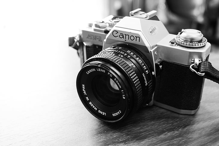 Canon, cámara vintage, retro, antiguo, Foto, vieja cámara, equipo