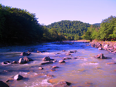 Rzeka, Natura, Kutaisi, Imereti, wody, lasu, krajobraz