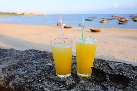 atsipalaiduoti, jūra, paplūdimys, gėrimai, Vietnamas