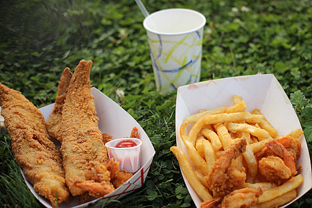 voedsel, Fish and chips, vis en friet, straatvoedsel, heerlijke