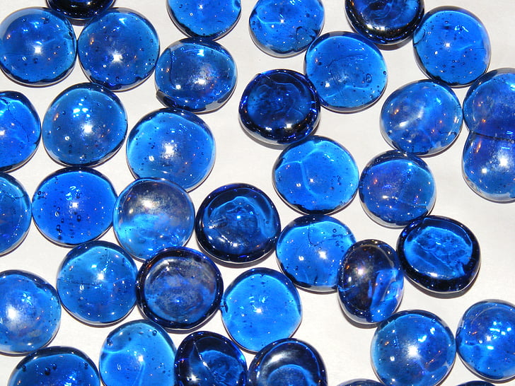 синьо, Ориндж, декоративни, камъни, бяло, фон-текстура, домакинството