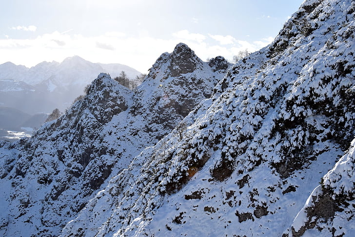 гори, Зимові види спорту, сніг, Альпійська, взимку, лижні, фоновому режимі