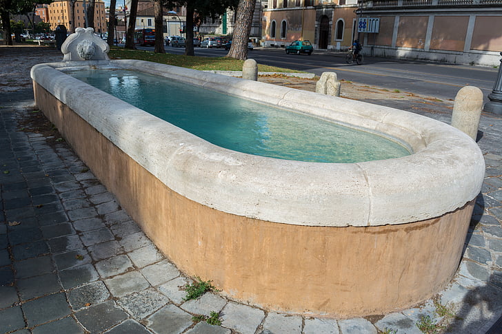 Fontana lungotevere aventino, Fontanna, Rzeźba, Rzym, Włochy, showplace