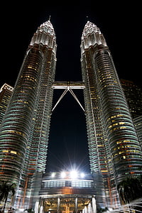 马来西亚, 摩天大楼, 建设, 结构, 天空, 大, 建筑