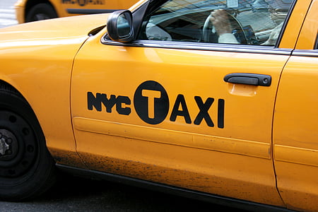 รถแท็กซี่, นิวยอร์ค, รถ, นิวยอร์กซิตี้, บิ๊กแอปเปิ้ล, สีเหลือง, นิวยอร์ก