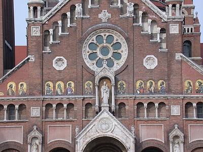baznīca, ornament, ēka, arhitektūra, ķieģeļi