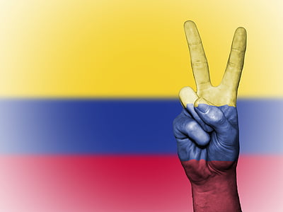Columbia, kolumbijská, národ, pozadie, banner, farby, krajiny