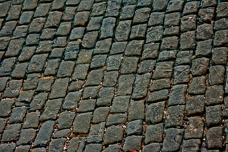 Cobblestone, sol en pierre, route, chaussée, modèle, rue, trottoir