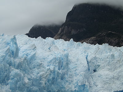 gletser, es, gletser dan Danau, San rafael glacier, Cile