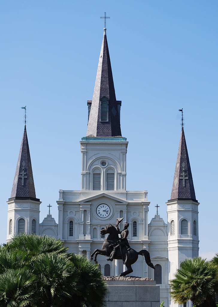 Cathédrale, la Nouvelle-Orléans, Cathédrale St louis, Louisiane, place de Jackson