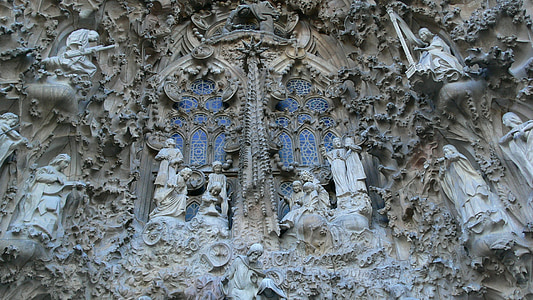 Barcelona, berget montserrat, Park guell, Sagrada familia, sten, skulptur, arkitektur