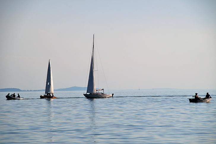 Llac, Balaton, vaixell, veler, esports aquàtics, pot de rems, vaixell