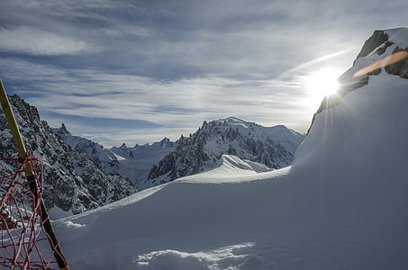 Mont blanc, núi, tuyết, Ski
