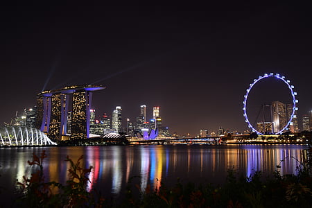 Marina bay, hagen ved bukten, Singapore, hage, fargerike