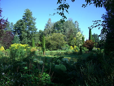 marzellus jardí, biberachzell, Suàbia, Baviera, paradís, plantes verdes, blau cel
