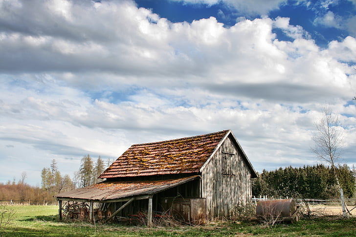 scale, clouds, landscape, barn, rural Scene, old, wood - Material