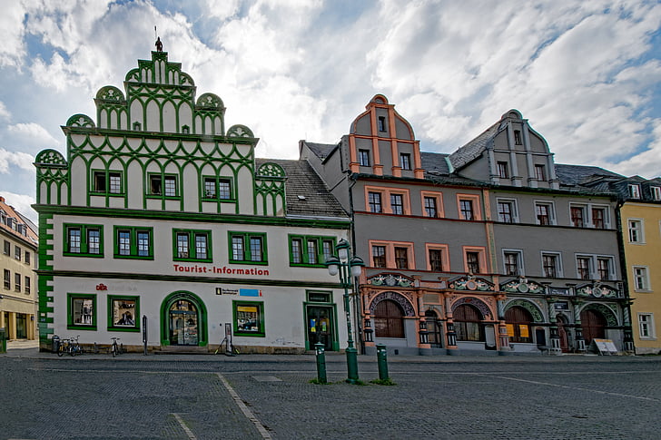 Cranach rumah, Weimar, Thuringia Jerman, Jerman, kota tua, bangunan tua, tempat-tempat menarik