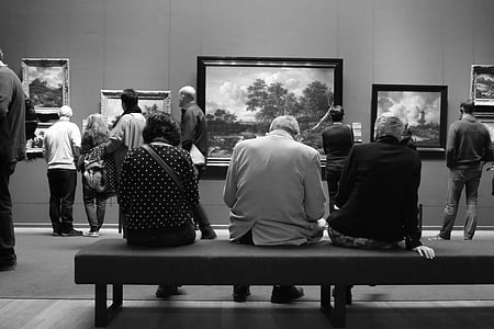 Rijksmuseum, Amsterdam, Museum, orang-orang, bangku, lukisan, Watch