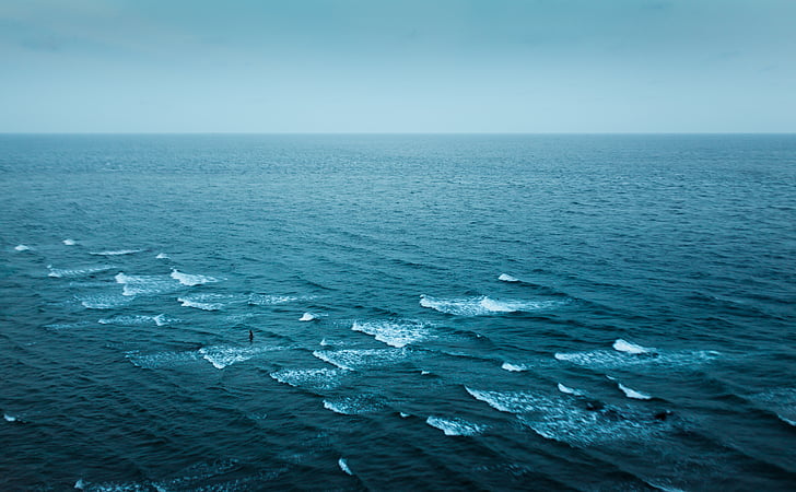 wavy, ocean, sea, water, horizon over water, nature, beauty in nature