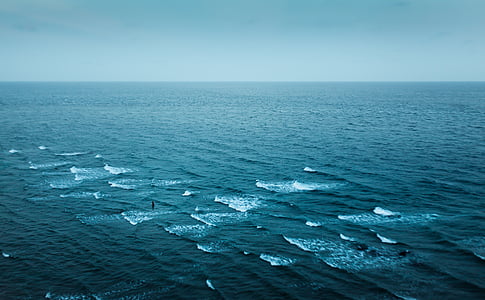 вълнообразна, океан, море, вода, хоризонт над водата, природата, красота в природата