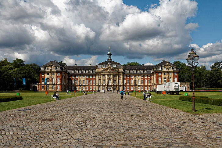 slott, Münster, byggnad, Park, arkitektur, historiskt sett