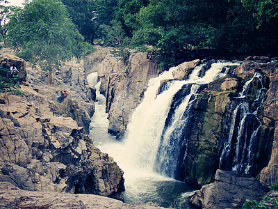waterfalls, cascade, rock, river, landscape, natural, beautiful