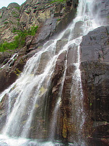 waterfall, rock, mountain, water, nature, flowing, stone