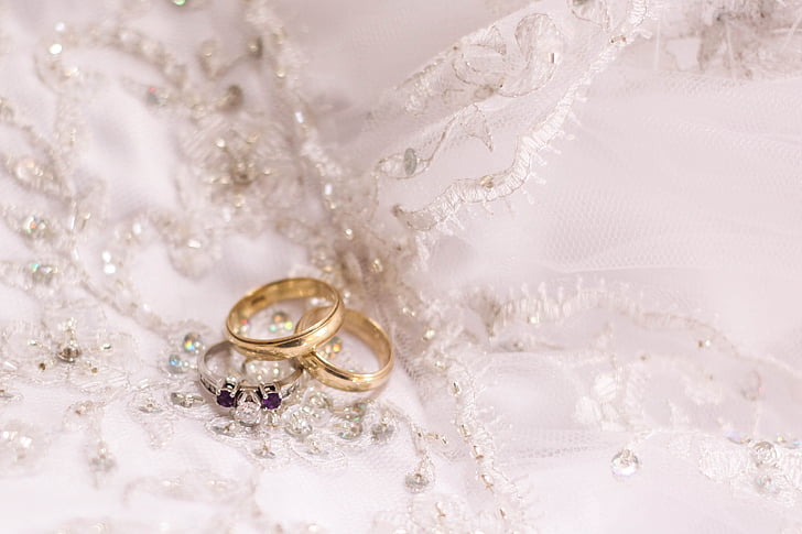 gredzeni, kāzas, kleita, kāzu gredzeni, precējies, mīlu, Juvelierizstrādājumi