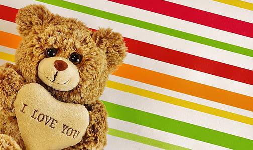愛, テディ, クマ, かわいい, 動物のぬいぐるみ, バレンタインの日, 友人