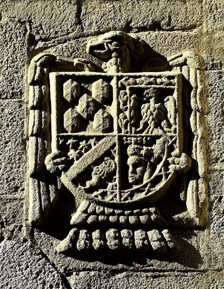 Spanyolország, Avila, pajzs, címer, heraldika, középkori, építészet