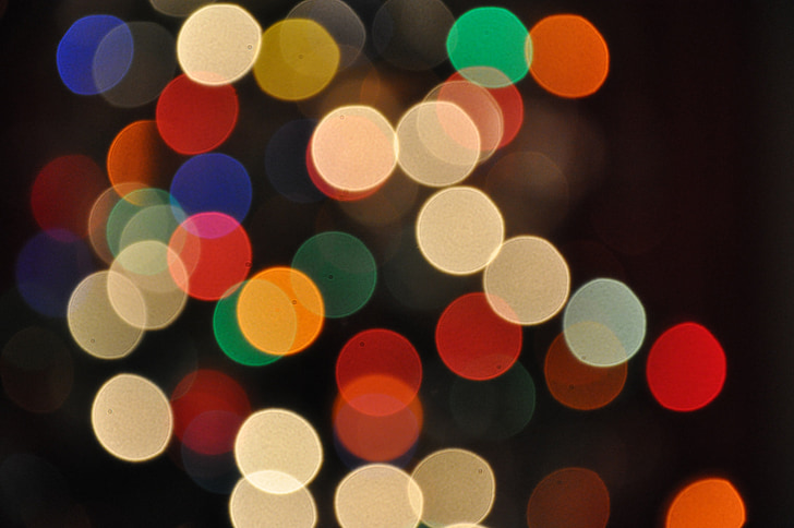 Bokeh, Weihnachtsbeleuchtung, Kreis-Hintergrund, bunte Hintergründe, Dekoration, Glühen, unscharf gestellt