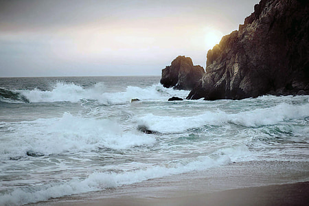 Ozean, Wellen, Wasser, Küste, Rock