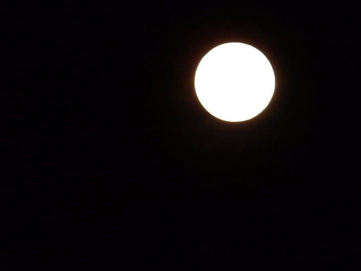 llum de lluna, Lluna plena, nit, esfera, Lluna, ple, fosc