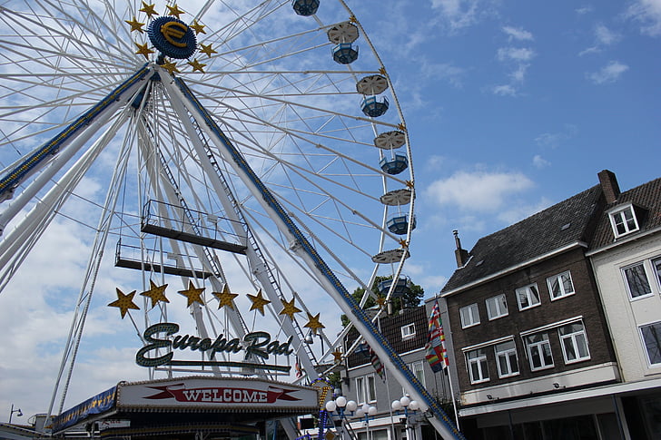 ferris wheel, town fair, high, sky, carnival, fair, amusement