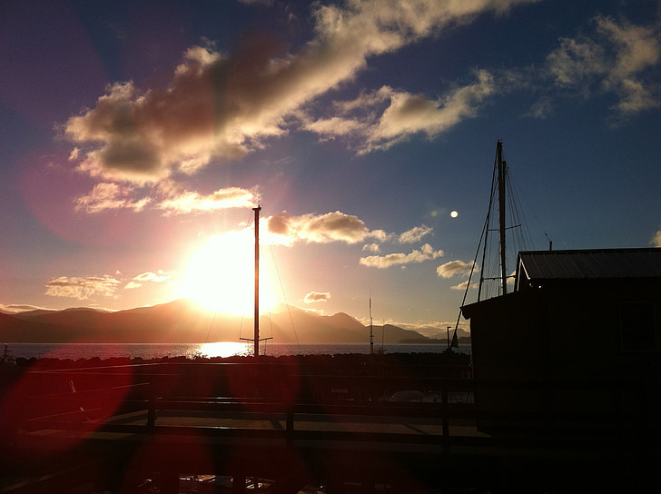 soluppgång, Vancouver island, British columbia, sayward, Stilla havet, Kanada, vatten