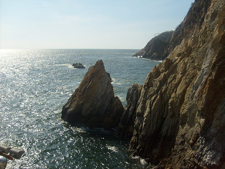 paisaje marino, rocas, Océano, México, Acapulco, paisaje, agua