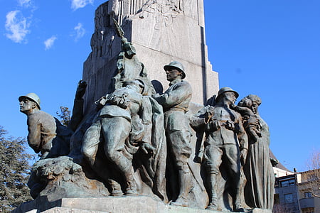monument, soldiers, lecco, war, city, italy