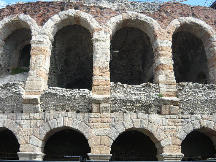 Amphitheater, Verona, italiensk, Italien, bygning, kunst