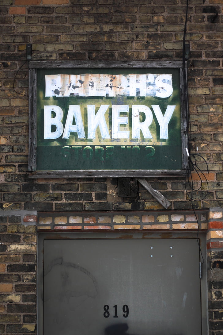 urban, sign, bakery, business, city, building, downtown