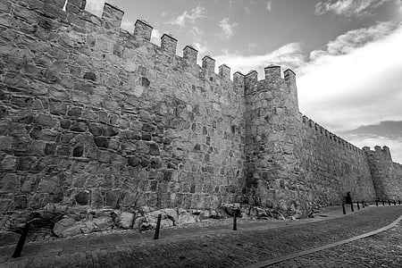 perete, Piatra, Castelul, vechea clădire, zid de piatra, Avila, piatră de zid