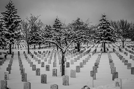 sneeuw, begraafplaats, nationaal graf