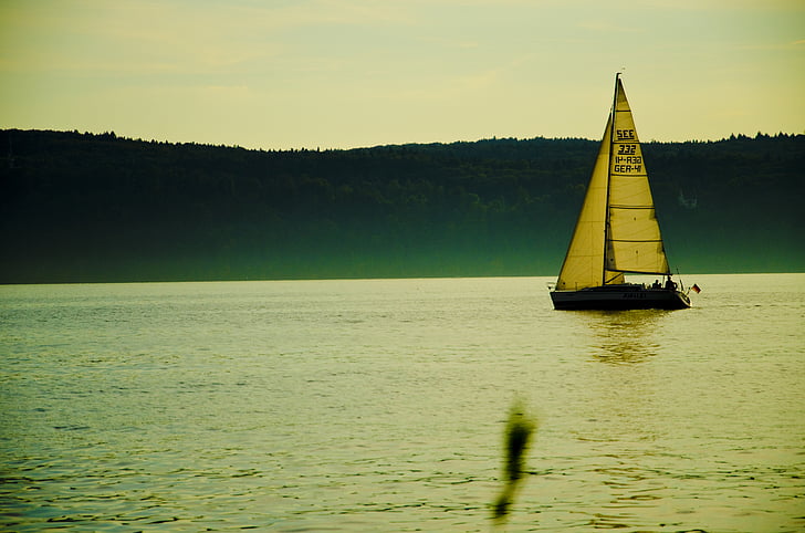 lake constance, überlingen, lake, sunset, sail, beautiful, quiet