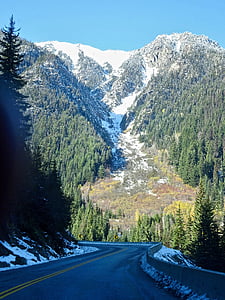 Diaľnica, hory, sneh, Wilderness, Cestovanie, Príroda, vrcholy
