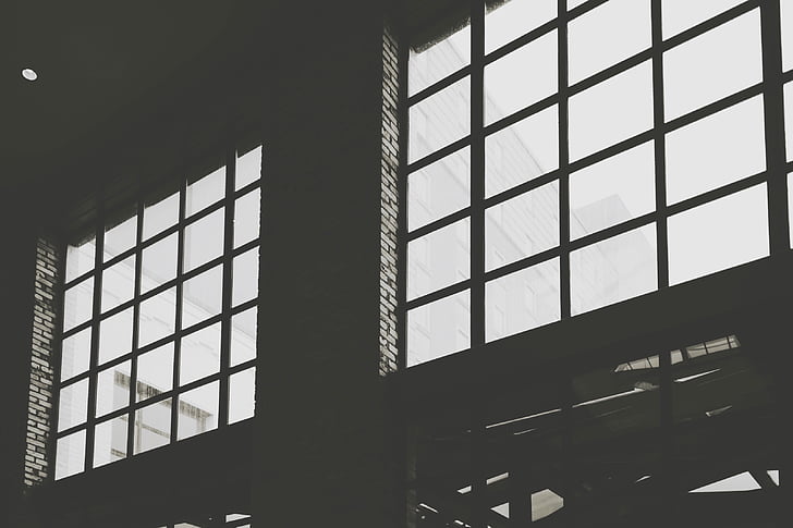 escala de grisos, fotografia, finestra, panell, arquitectura, estructura, construcció