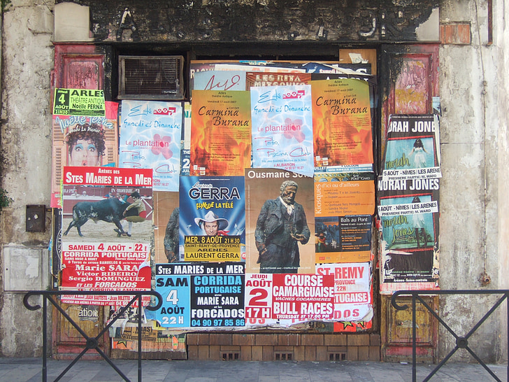 posters, muur, graffiti, reclame, Marketing