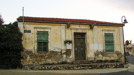 Cyprus, dherynia, oud huis, het platform, dorp, oude, Straat