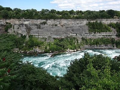 Niagara River, rivier, blauw, mineralen, rotsen, groen, natuur