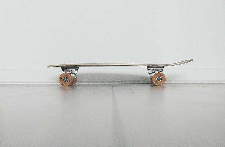 coklat, skateboard, putih, ubin, lantai, London, sederhana