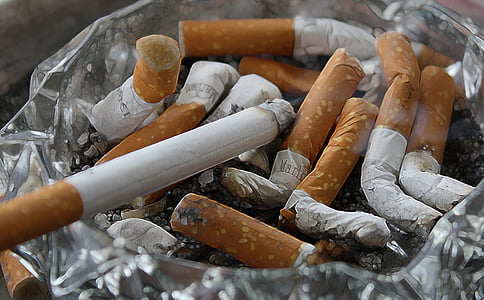 cigaretes, pelni, noliekt, smēķēšana, pelnu trauks, riebumu, vēzis