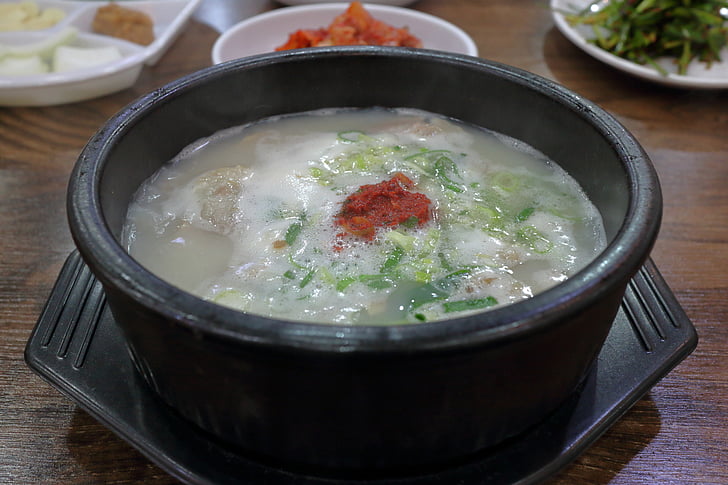 свински супа, поръчка за голям, haejangguk, пот, вечеря